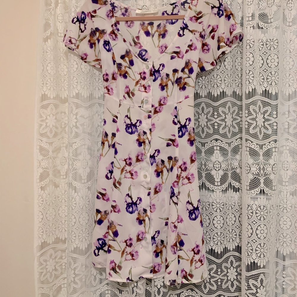 Cute Vintage Button-up Mini Dress with Tie Back